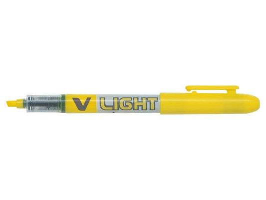 Pilot V-Light Rotulador Marcador - Punta Biselada 3.60mm - Trazo de 3.30mm - Color Amarillo - Cantidad: 12
