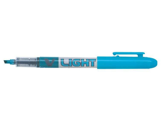 Pilot Rotulador Marcador V-Light - Punta Biselada 3.60mm - Trazo de 3.30mm - Color Azul - Cantidad: 12