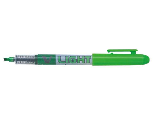 Pilot Rotulador Marcador V-Light - Punta Biselada 3.60mm - Trazo de 3.30mm - Color Verde - Cantidad: 12