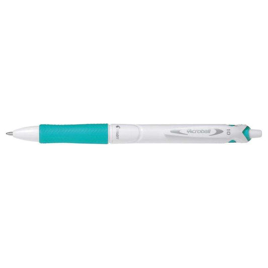Pilot BeGreen Boligrafo de Bola Retractil Acroball - Recargable - Fabricado con Plastico Reciclado - Punta Redonda 0.7mm - Trazo 0.25mm - Grip Ergonomico - Color Verde - Cantidad: 10