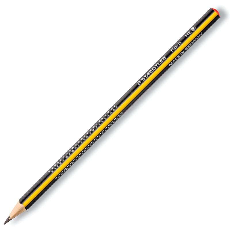 Staedtler Noris 183 Lapiz de Grafito Triangular - Mina HB Ultrarresistente de 2mm - Madera de Bosques Sostenibles - Cantidad: 12