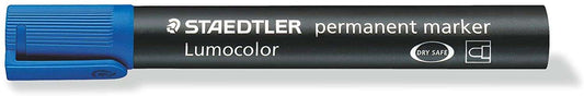 Staedtler Lumocolor 352 Rotulador Permanente - Punta Redonda - Trazo 2mm Aprox - Capuchon con Clip - Secado Rapido - Color Azul - Cantidad: 10