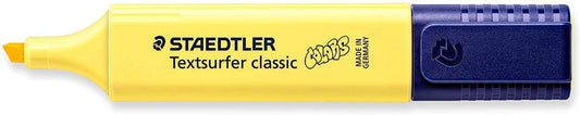 Staedtler Textsurfer Classic 364 Pastel Marcador Fluorescente - Punta Biselada - Trazo entre 1 - 5mm - Tinta con Base de Agua - Color Amarillo Girasol - Cantidad: 10