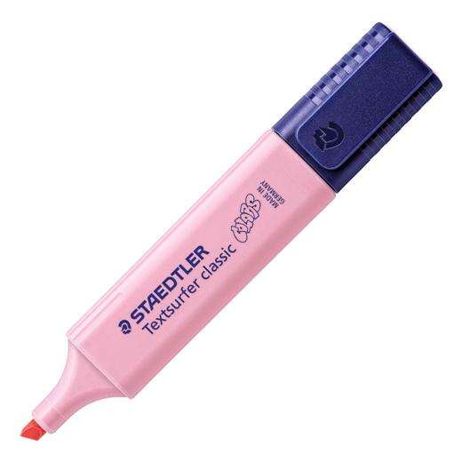 Staedtler Textsurfer Classic 364 Pastel Marcador Fluorescente - Punta Biselada - Trazo entre 1 - 5mm - Tinta con Base de Agua - Color Carmin Claro - Cantidad: 10