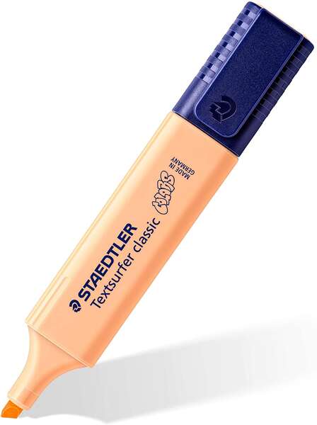 Staedtler Textsurfer Classic 364 Pastel Marcador Fluorescente - Punta Biselada - Trazo entre 1 - 5mm - Tinta con Base de Agua - Color Melocoton - Cantidad: 10