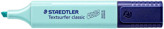 Staedtler Textsurfer Classic 364 Pastel Marcador Fluorescente - Punta Biselada - Trazo entre 1 - 5mm - Tinta con Base de Agua - Color Menta - Cantidad: 10
