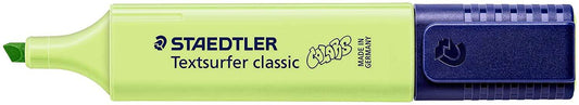 Staedtler Textsurfer Classic 364 Pastel Marcador Fluorescente - Punta Biselada - Trazo entre 1 - 5mm - Tinta con Base de Agua - Color Verde Lima - Cantidad: 10