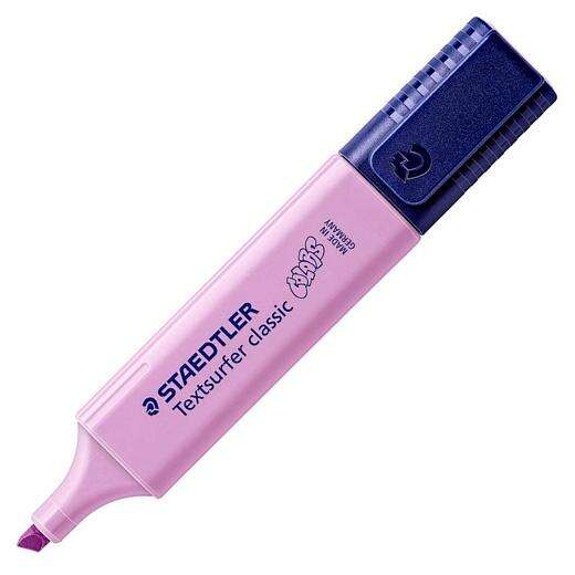 Staedtler Textsurfer Classic 364 Pastel Marcador Fluorescente - Punta Biselada - Trazo entre 1 - 5mm - Tinta con Base de Agua - Color Lavanda - Cantidad: 10