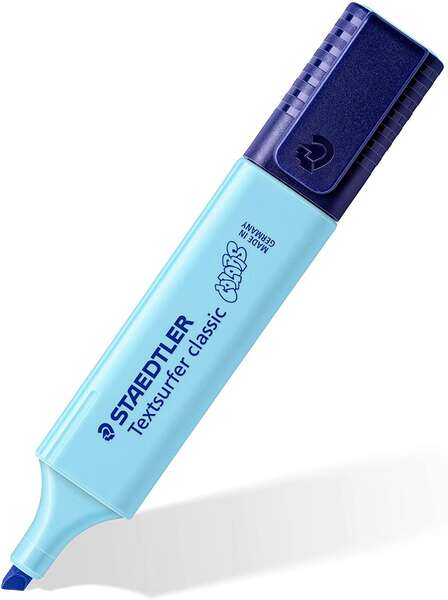 Staedtler Textsurfer Classic 364 Vintage Marcador Fluorescente - Punta Biselada - Trazo entre 1 - 5mm - Tinta con Base de Agua - Color Azul Cielo - Cantidad: 10
