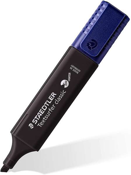 Staedtler Textsurfer Classic 364 Vintage Marcador Fluorescente - Punta Biselada - Trazo entre 1 - 5mm - Tinta con Base de Agua - Color Negro - Cantidad: 10