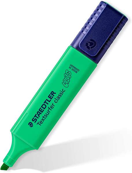 Staedtler Textsurfer Classic 364 Marcador Fluorescente - Punta Biselada - Trazo entre 1 - 5mm - Tinta con Base de Agua - Color Verde Palido - Cantidad: 10