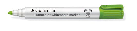 Staedtler Lumocolor 351 Rotulador para Pizarra - Punta Redonda - Trazo 2mm - Capuchon con Clip - Color Verde Lima - Cantidad: 10