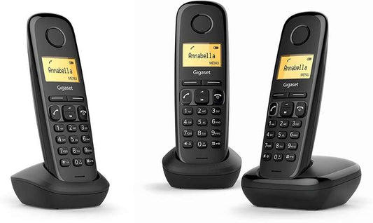 Gigaset A170 Trio Telefono Inalambrico Dect + 2 Supletorios - Identificador de Llamadas - Bloqueo de Teclado - Control de Volumen