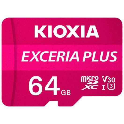 Kioxia Exceria Plus Tarjeta Micro SDXC 64GB UHS-I U3 V30 A1 Clase 10 con Adaptador