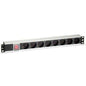 Cromad Regleta 8 Shuckos para Montaje en Rack 19" 1U - Interruptor On/Off - Carcasa de Aluminio - Cable de 1.80m
