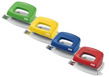 Petrus 50 Taladro Perforador Portatil - Hasta 10 Hojas - Marcas de Formato - Punzones 5.5mm - Colores Surtidos