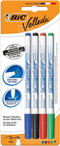 Bic Velleda 1721 Pack de 4 Rotuladores para Pizarra - Punta Fina - Trazo de 1.6mm - Borrado Optimo -