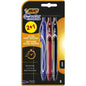 Bic Gel-Ocity Quick Dry 2+1 Pack de 3 Boligrafos Retractiles - Grip de Goma - Punta Media de 0.7mm -