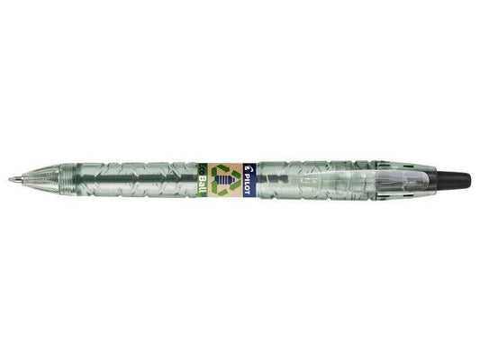 Pilot Boligrafo de Bola Retractil B2P Ecoball BeGreen - Punta Redonda 1mm - Trazo 0.27mm - 86,64% de Plastico Reciclado - Recargable - Color Negro - Cantidad: 10