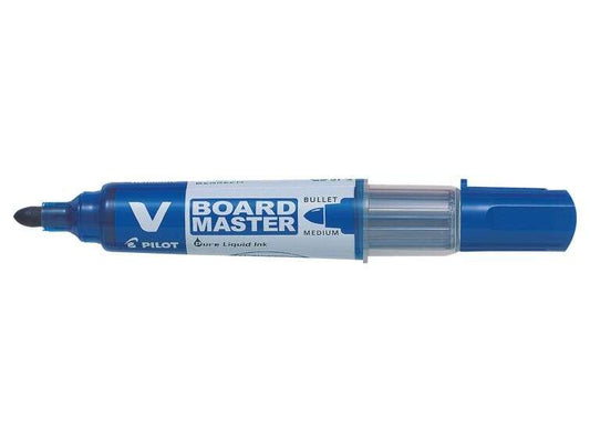 Pilot V-Board Master Begreen Rotulador para Pizarra Blanca - Punta Redonda 6mm - Trazo 2.3mm - 91% Plastico Reciclado - Recargable - Color Azul - Cantidad: 10