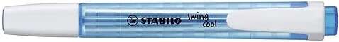 Stabilo Swing Cool Marcador Fluorescente - Cuerpo Plano - Punta Biselada - Trazo entre 1 y 4mm - Tinta con Base de Agua - Antisecado - Color Azul - Cantidad: 10