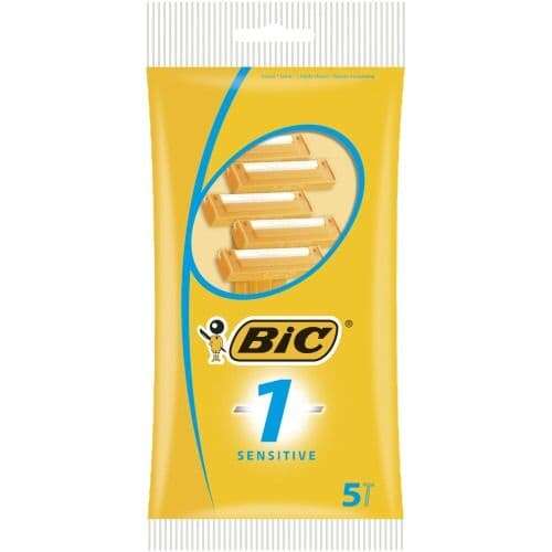 Bic Sensitive 1 Pack de 5 Maquinillas de Afeitar Desechables de 1 Hoja