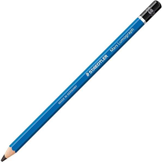 Staedtler Mars Lumograph 100 Lapiz de Grafito Hexagonal - Mina 6B - Resistencia a la Rotura - Madera de Bosques Sostenibles - Cantidad: 12
