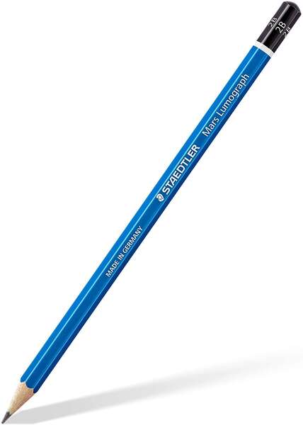 Staedtler Mars Lumograph 100 Lapiz de Grafito Hexagonal - Mina 2B - Resistencia a la Rotura - Madera de Bosques Sostenibles - Cantidad: 12