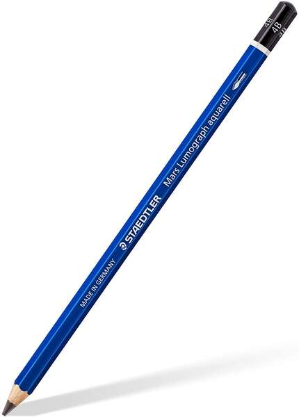 Staedtler Mars Lumograph Aquarell 100A Lapiz de Grafito - Mina 4B - Resistencia a la Rotura - Madera de Bosques Sostenibles - Cantidad: 12