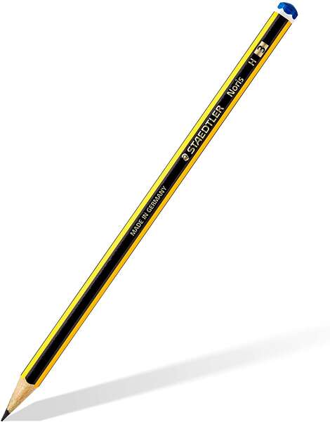 Staedtler Noris 120-3 Lapiz de Grafito Hexagonal - Mina H - Resistencia a la Rotura - Madera de Bosques Sostenibles - Cantidad: 12