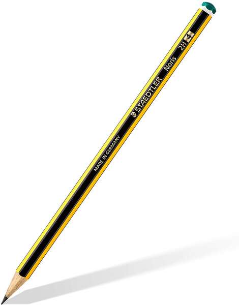 Staedtler Noris 120-4 Lapiz de Grafito Hexagonal - Mina 2H - Resistencia a la Rotura - Madera de Bosques Sostenibles - Cantidad: 12