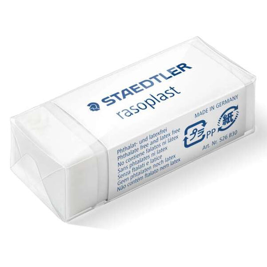 Staedtler Rasoplast 526 B30 Goma de Borrar - Borrado de Alta Calidad - Minimos Residuos - Color Blanco - Cantidad: 30