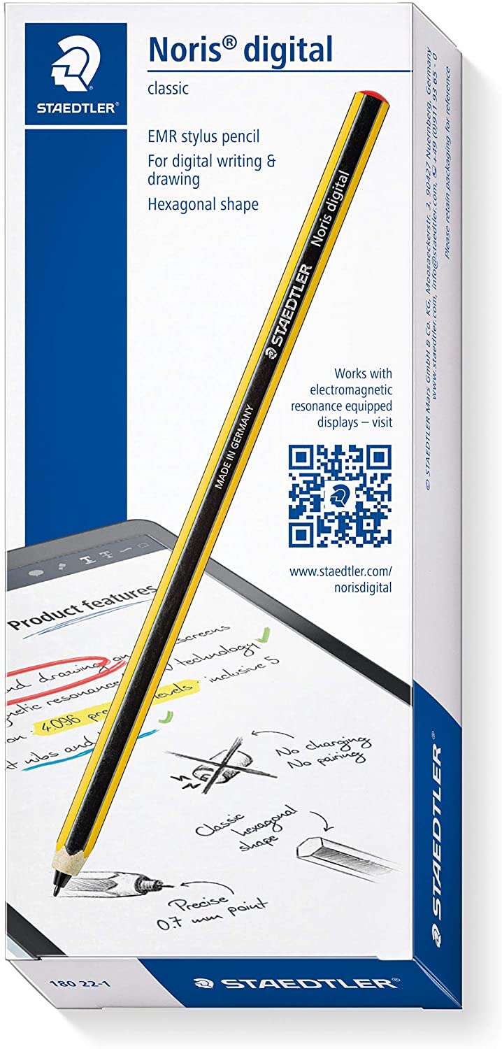Staedtler Noris Digital Pack de Lapiz Digital + 5 Puntas de Recambio - Superficie Antideslizante - No Necesita Carga