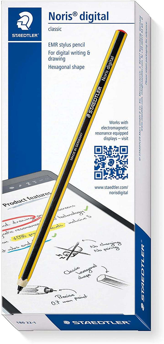 Staedtler Noris Digital Pack de Lapiz Digital + 5 Puntas de Recambio - Superficie Antideslizante - No Necesita Carga