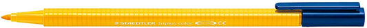 Staedtler Triplus Color 323 Rotulador de Punta Fina - Trazo 1mm Aprox - Tinta Base de Agua - Color Amarillo Intenso - Cantidad: 10