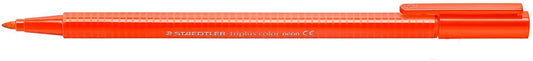 Staedtler Triplus Color 323 Rotulador de Punta Fina - Trazo 1mm Aprox - Tinta Base de Agua - Color Rojo Neon - Cantidad: 10