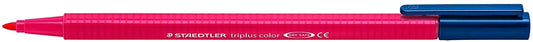 Staedtler Triplus Color 323 Rotulador de Punta Fina - Trazo 1mm Aprox - Tinta Base de Agua - Color Rojo Burdeos - Cantidad: 10