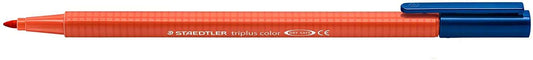 Staedtler Triplus Color 323 Rotulador de Punta Fina - Trazo 1mm Aprox - Tinta Base de Agua - Color Rojo Escarlata - Cantidad: 10