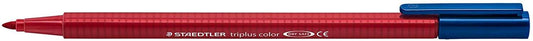 Staedtler Triplus Color 323 Rotulador de Punta Fina - Trazo 1mm Aprox - Tinta Base de Agua - Color Rojo Carmin - Cantidad: 10