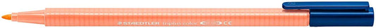 Staedtler Triplus Color 323 Rotulador de Punta Fina - Trazo 1mm Aprox - Tinta Base de Agua - Color Salmon - Cantidad: 10