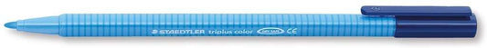 Staedtler Triplus Color 323 Rotulador de Punta Fina - Trazo 1mm Aprox - Tinta Base de Agua - Color Azul Claro - Cantidad: 10
