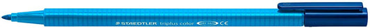 Staedtler Triplus Color 323 Rotulador de Punta Fina - Trazo 1mm Aprox - Tinta Base de Agua - Color Azul Cobalto - Cantidad: 10