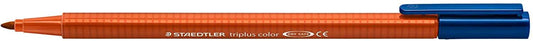 Staedtler Triplus Color 323 Rotulador de Punta Fina - Trazo 1mm Aprox - Tinta Base de Agua - Color Naranja Kalahari - Cantidad: 10