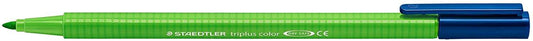 Staedtler Triplus Color 323 Rotulador de Punta Fina - Trazo 1mm Aprox - Tinta Base de Agua - Color Verde Amarillo - Cantidad: 10