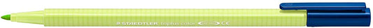 Staedtler Triplus Color 323 Rotulador de Punta Fina - Trazo 1mm Aprox - Tinta Base de Agua - Color Verde Lima - Cantidad: 10