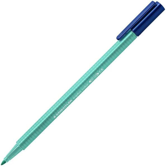 Staedtler Triplus Color 323 Rotulador de Punta Fina - Trazo 1mm Aprox - Tinta Base de Agua - Color Verde Esmeralda - Cantidad: 10