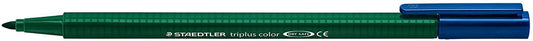 Staedtler Triplus Color 323 Rotulador de Punta Fina - Trazo 1mm Aprox - Tinta Base de Agua - Color Verde Tierra - Cantidad: 10