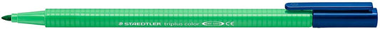 Staedtler Triplus Color 323 Rotulador de Punta Fina - Trazo 1mm Aprox - Tinta Base de Agua - Color Verde Palido - Cantidad: 10