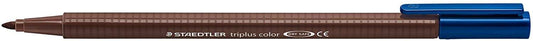 Staedtler Triplus Color 323 Rotulador de Punta Fina - Trazo 1mm Aprox - Tinta Base de Agua - Color Marron Tabaco - Cantidad: 10