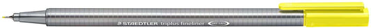 Staedtler Triplus Fineliner 334 Rotulador de Punta Fina - Trazo de 0.3mm - Tinta Base de Agua - Color Amarillo Claro - Cantidad: 10